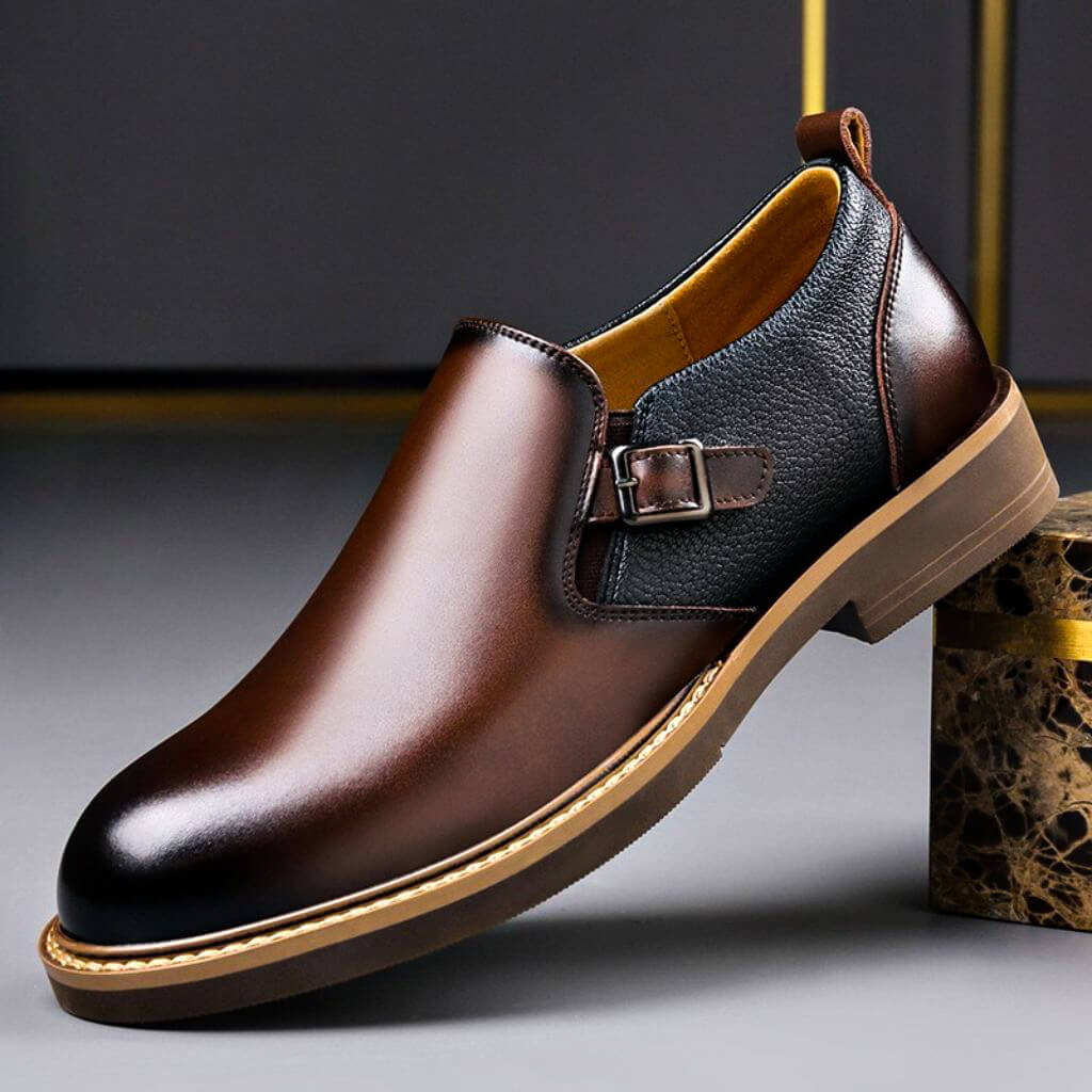 Mario - Zapatos de Piel Pulida con Hebilla - vista 1
