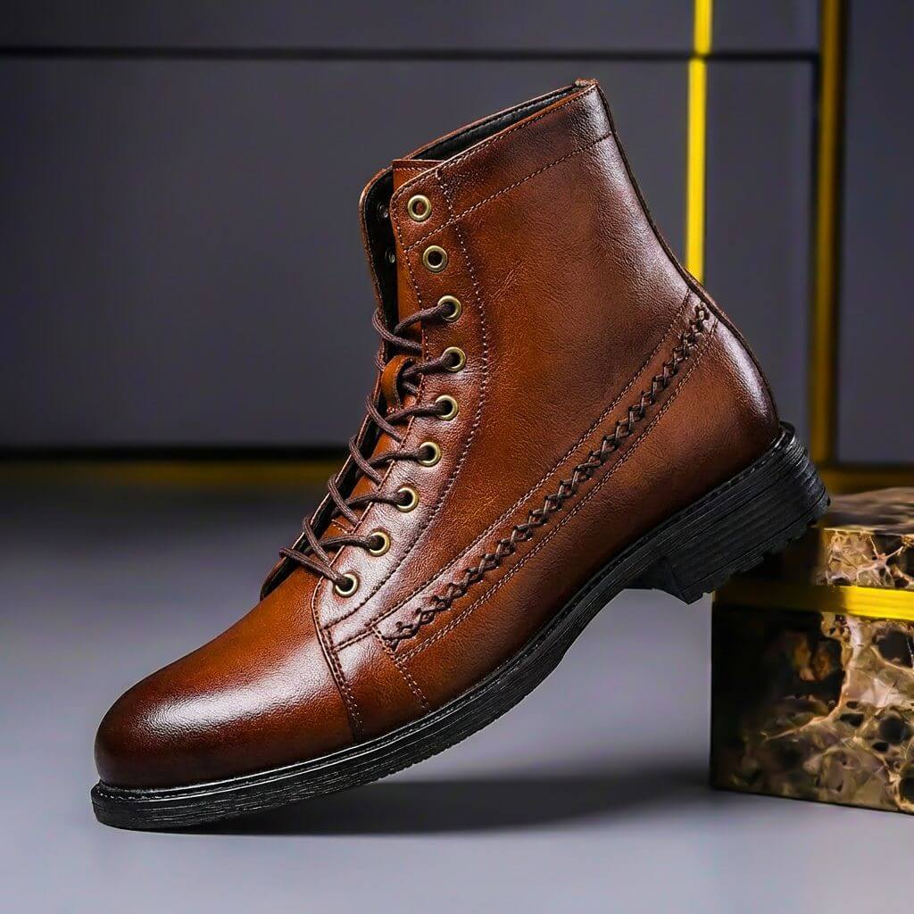 Jaime - Botas de Piel Pulida con Costuras Cuidadas - vista 1