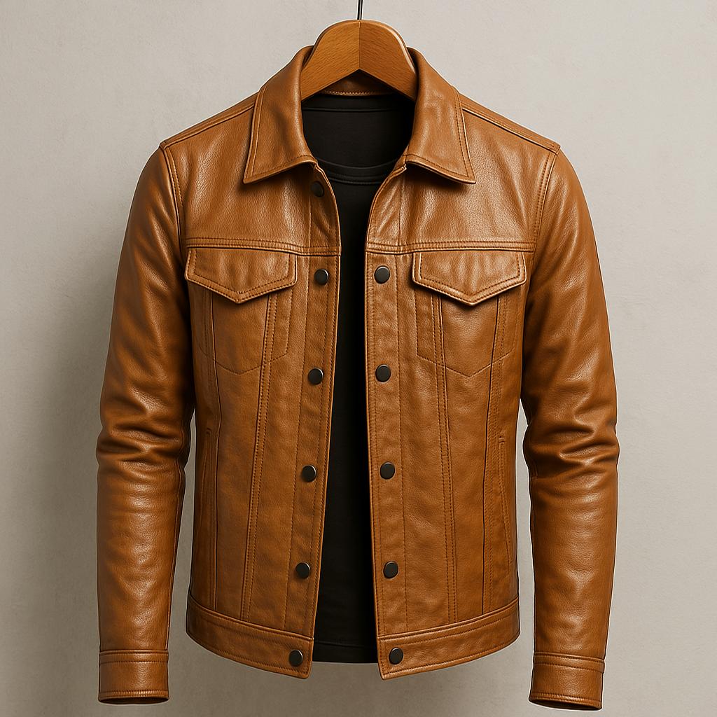 Sebastián - Chaqueta de Piel de Corte Estilizado - vista 5