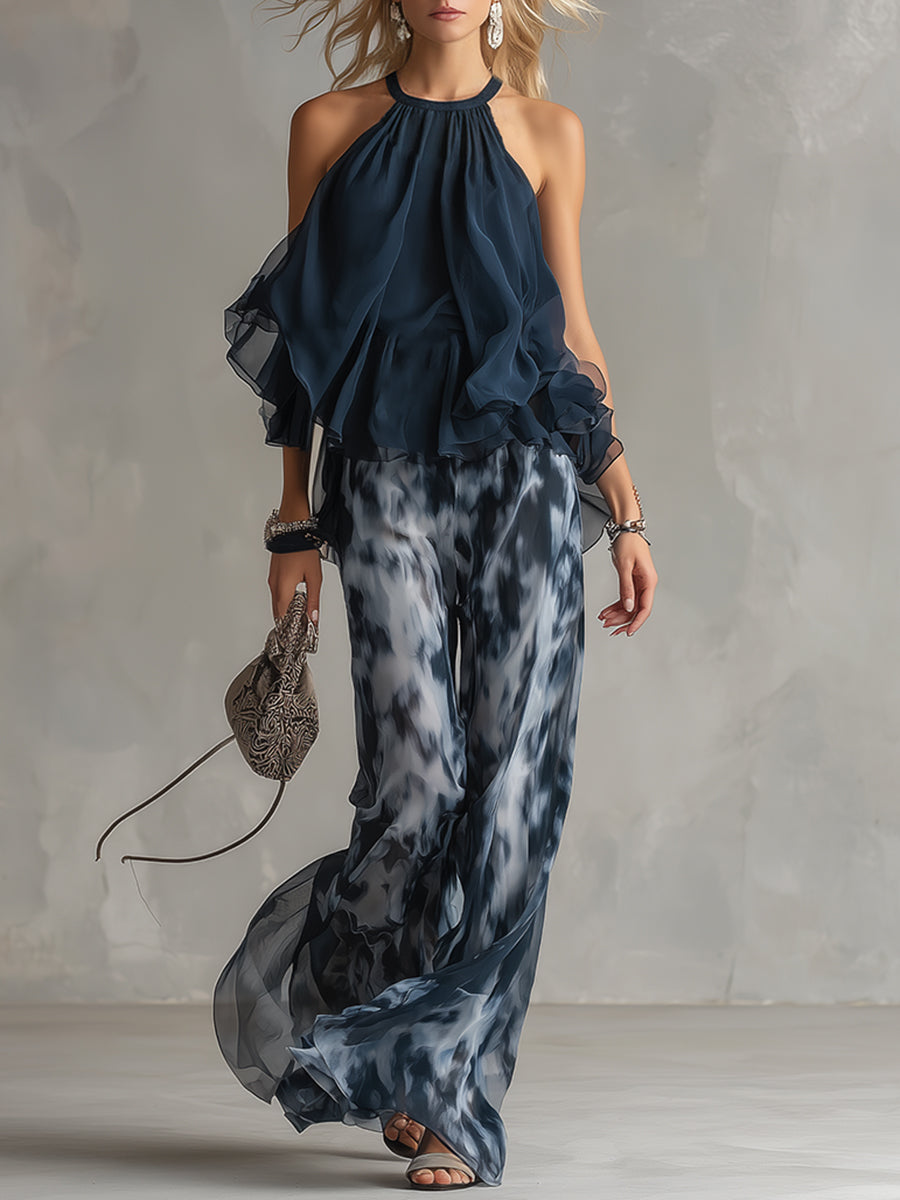 Conjunto Ludovica™ - Chifón Con Pantalón Amplio