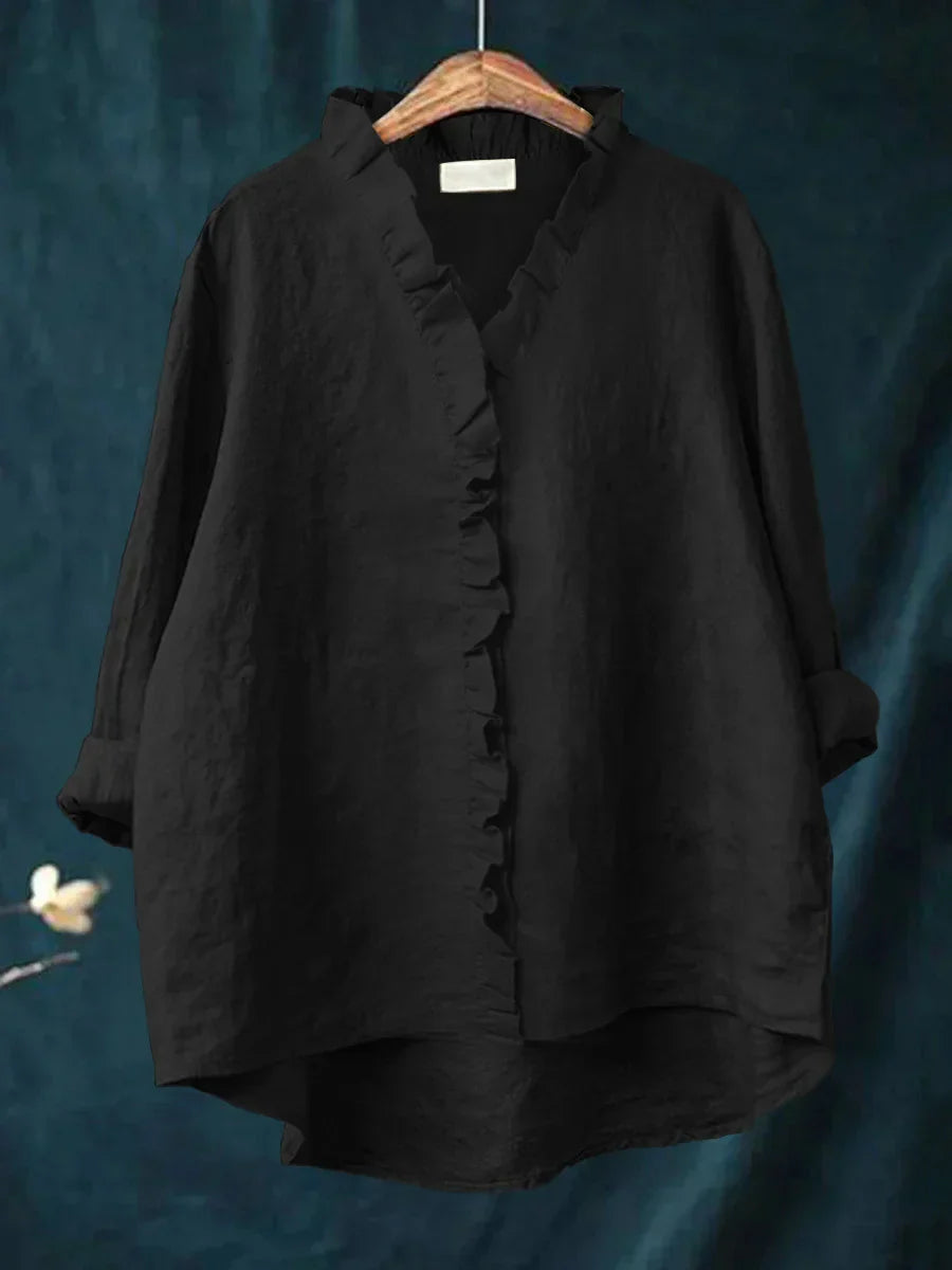 Sanela™ | Blusa de Lino y Algodón con Volantes