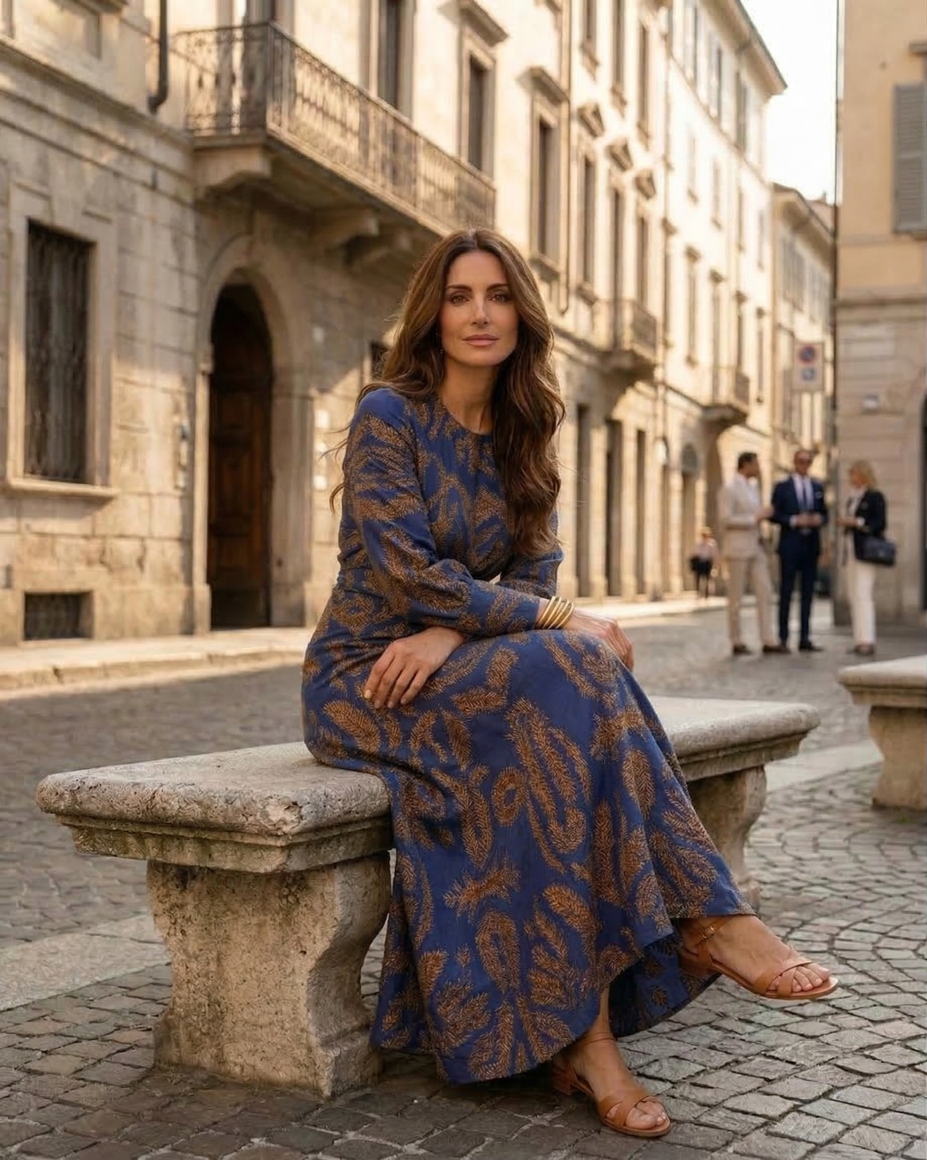 Isadora™ | Vestido Midi Elegante Con Nudo Y Estampado Artístico
