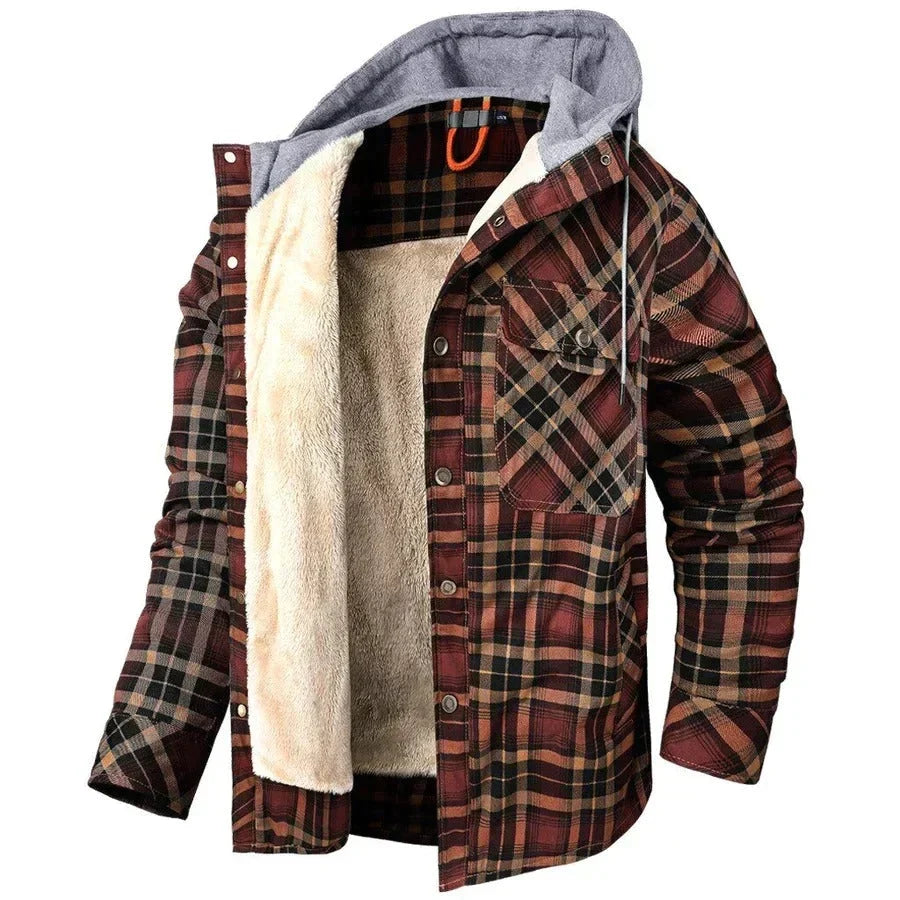 Nicolás - Chaqueta Ligera de Franela a Cuadros con Capucha - vista 5