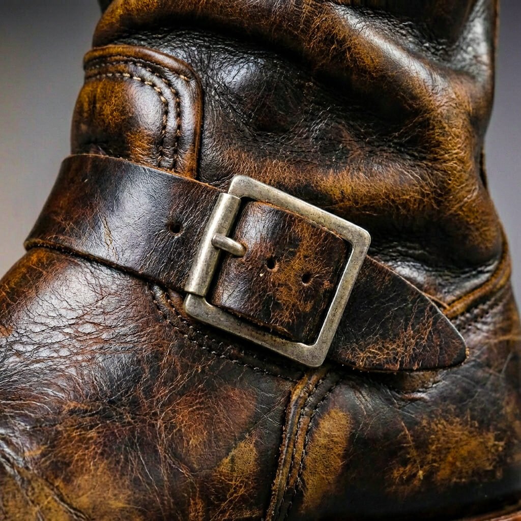 Carlos - Botas de Piel Envejecida con Hebillas - vista 5