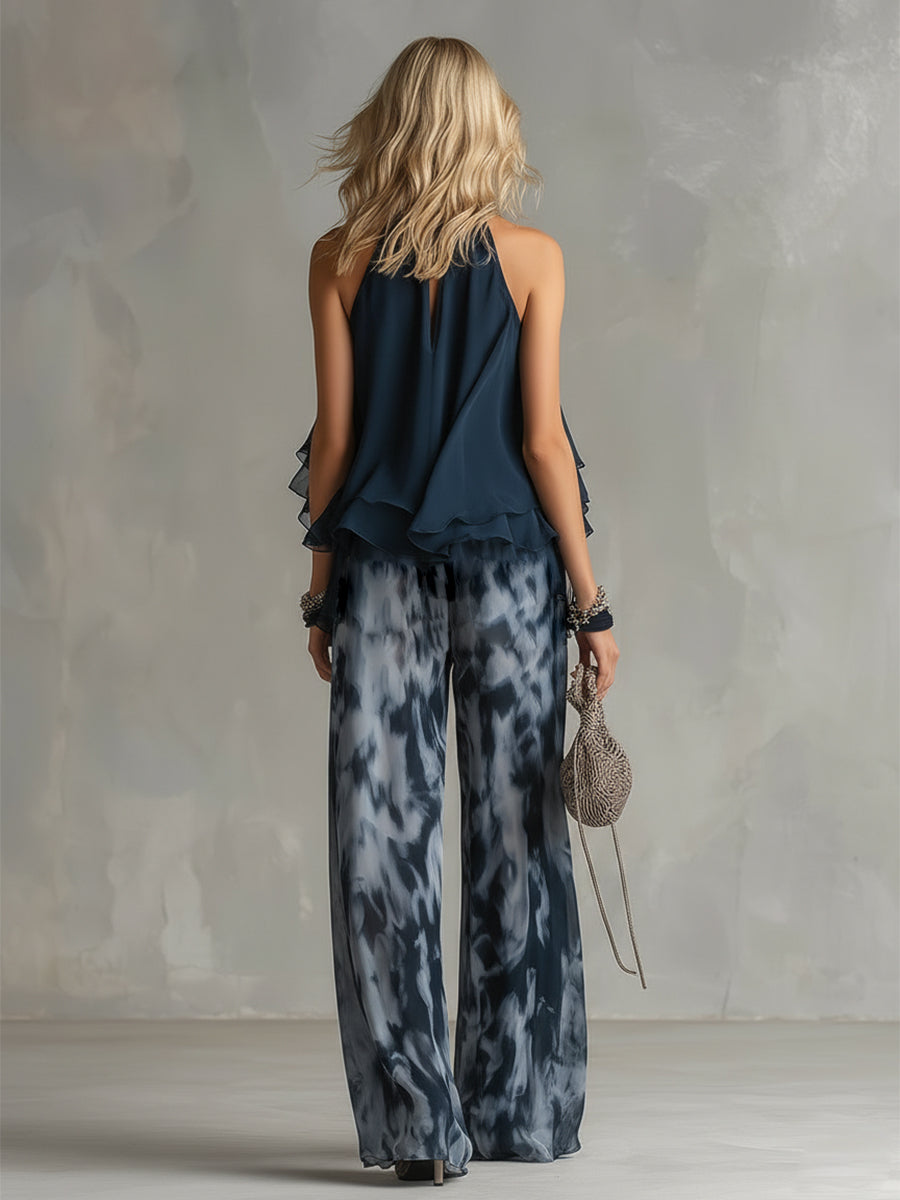 Conjunto Ludovica™ - Chifón Con Pantalón Amplio