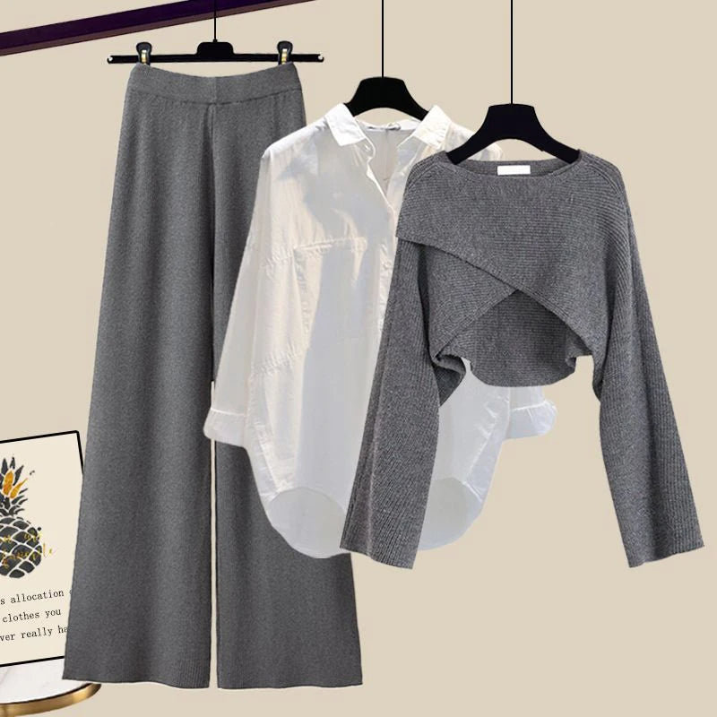 Mia™ | Conjunto de tres piezas de manga larga de cachemira