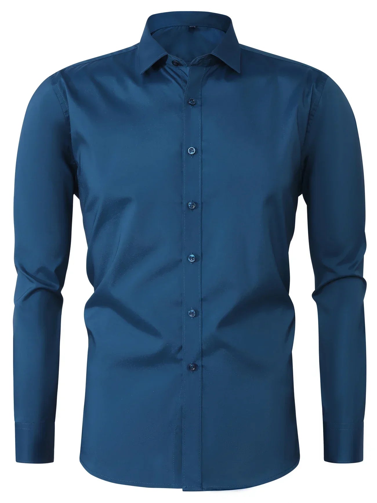 Byron™ – Camisa de manga larga para caballero, de estilo elegante con cierre de botones al frent