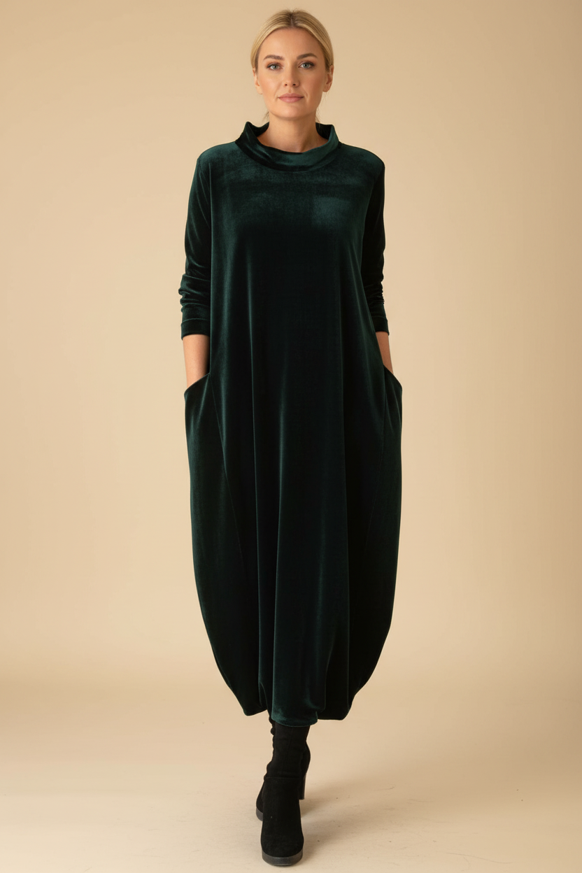 Elena™ | Vestido Suave De Invierno Con Cuello Alto