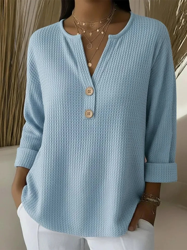 Lucía - Camiseta Henley con Textura Waffle y Botones - vista 2