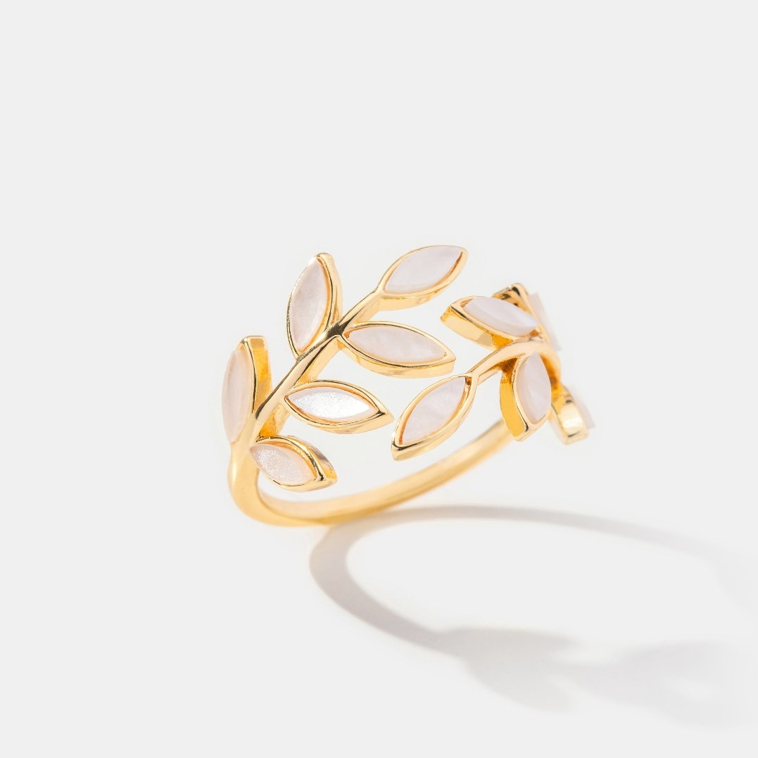 Anillo Hoja Dorada