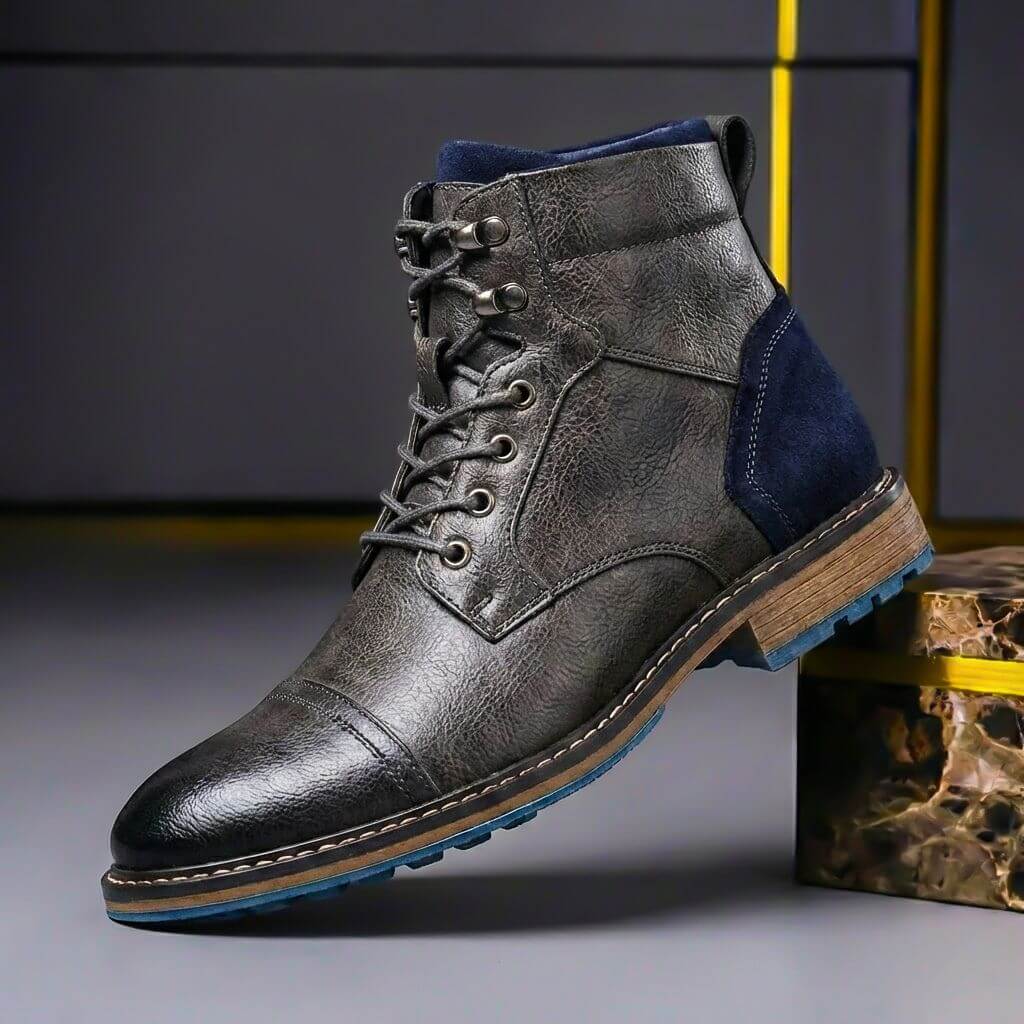 Guillermo - Botas Bicolor de Piel con Suela Azul - vista 5