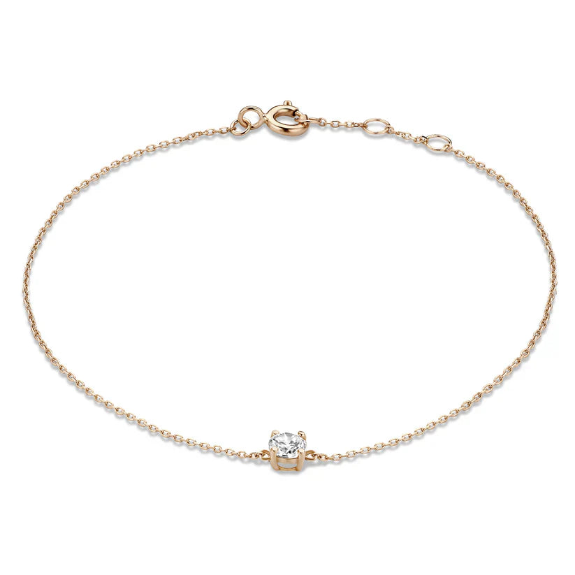 Pulsera Diamante de Piedra | Oro Blanco