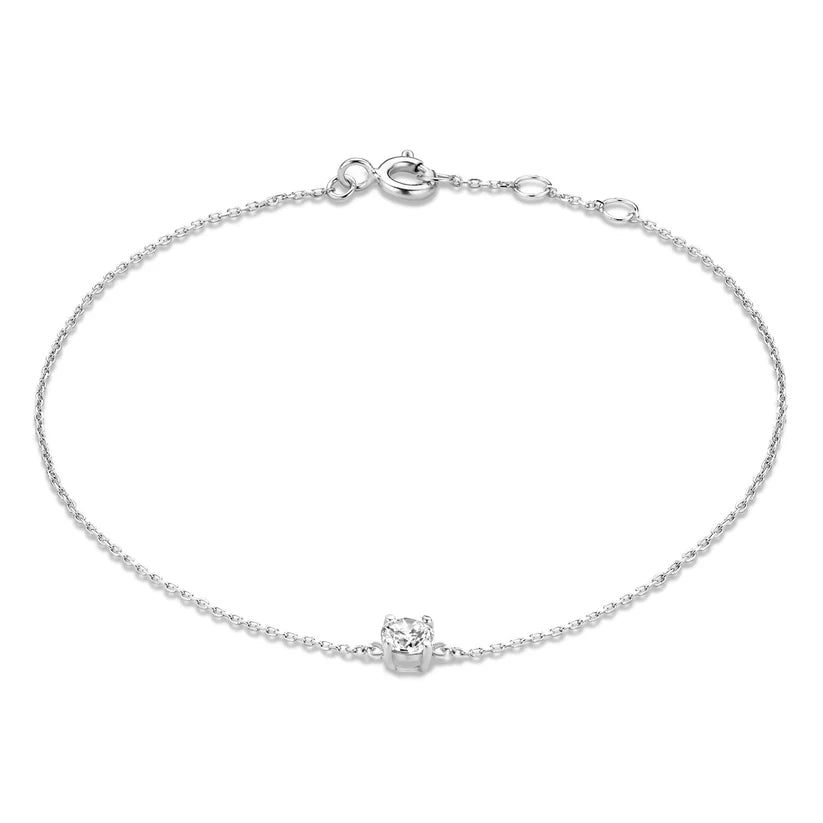 Pulsera Diamante de Piedra | Oro Blanco