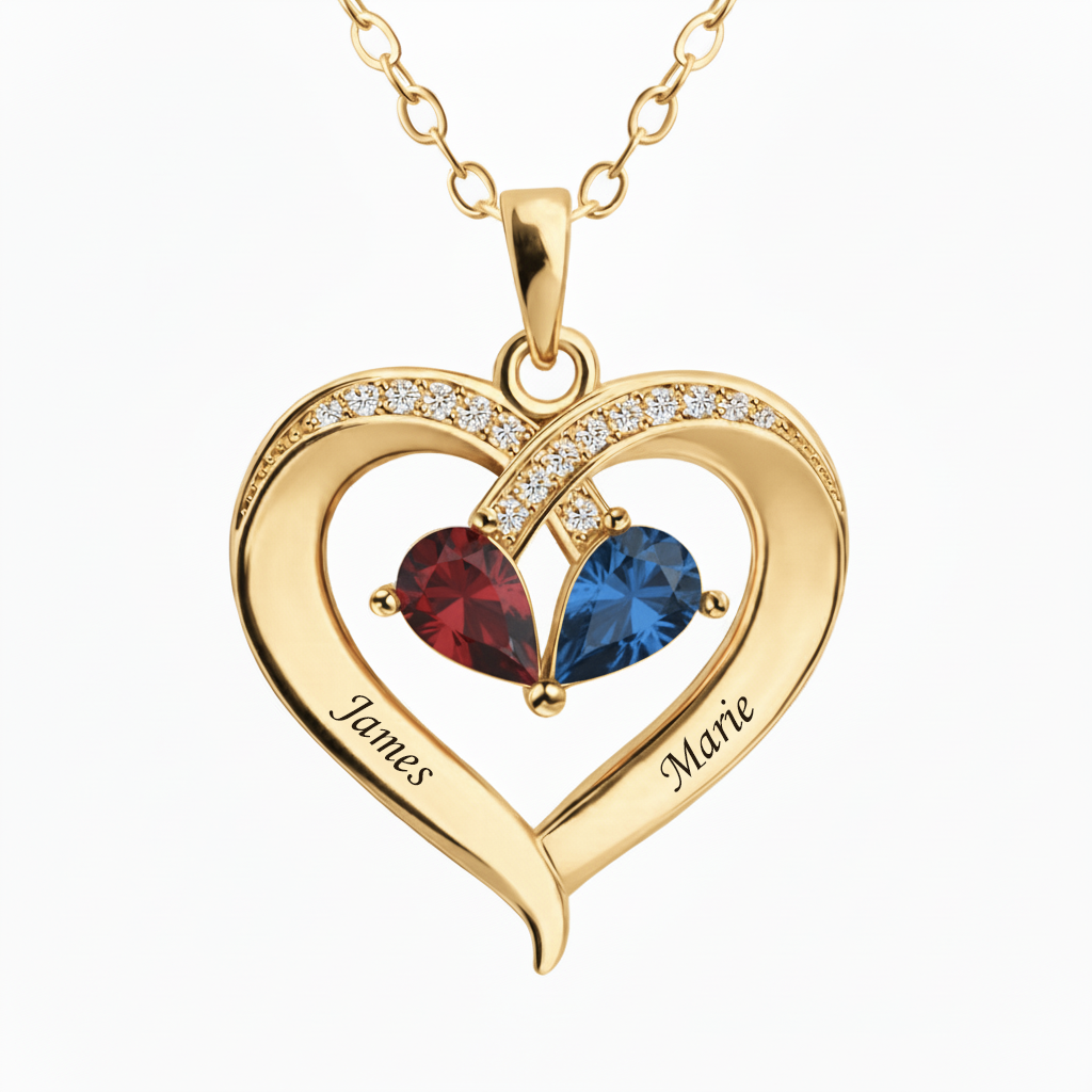 Name Necklace "Entwined Hearts"