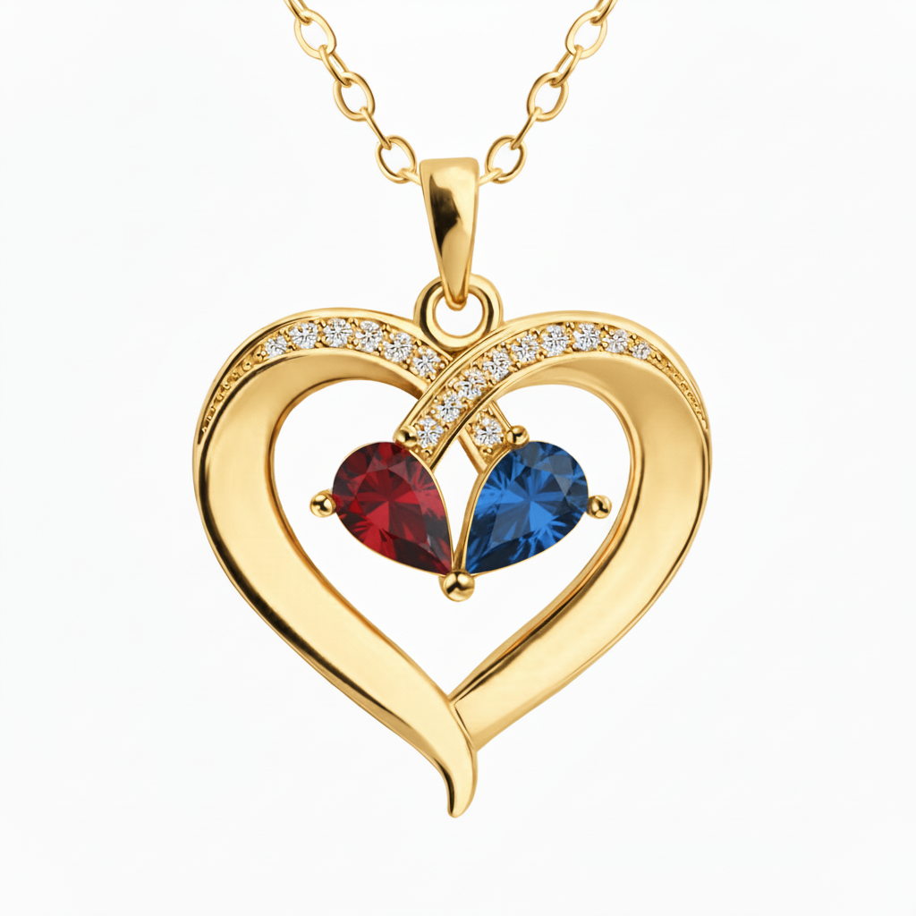 Name Necklace "Entwined Hearts"