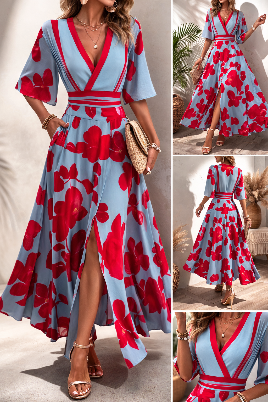 Vestido Noelle™ - Floral con Escote en V