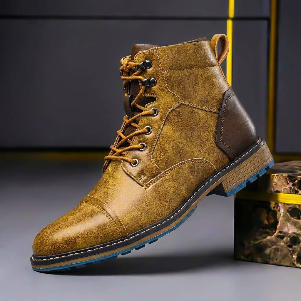 Guillermo - Botas Bicolor de Piel con Suela Azul - vista 3