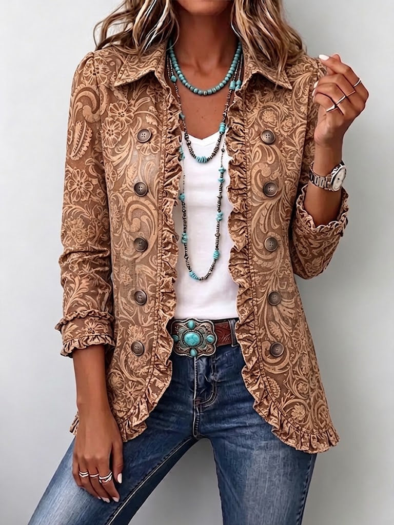 Concepción - Chaqueta Floral Vintage con Volantes - vista 1