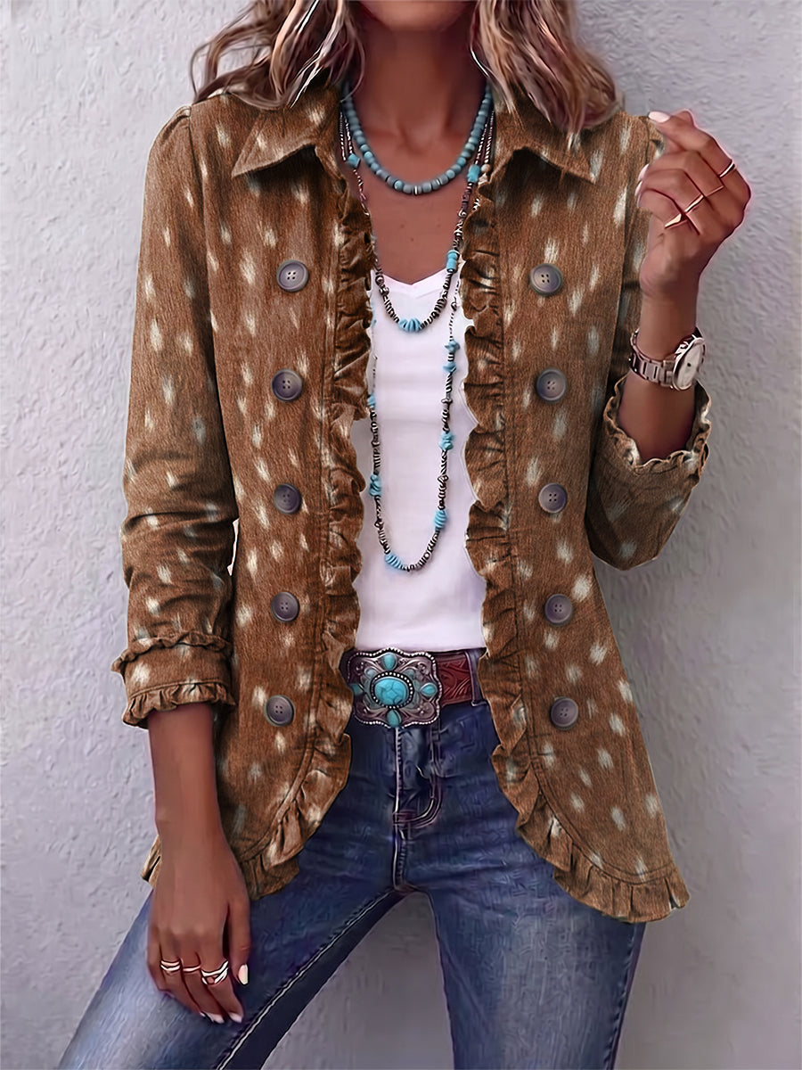 Nicolasa - Chaqueta con Estampado Animal y Volantes - vista 1