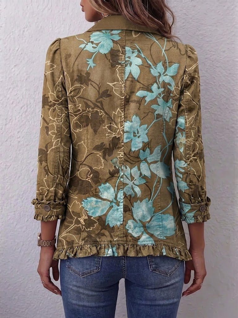 Sandra - Chaqueta Floral Degradé con Volantes - vista 2