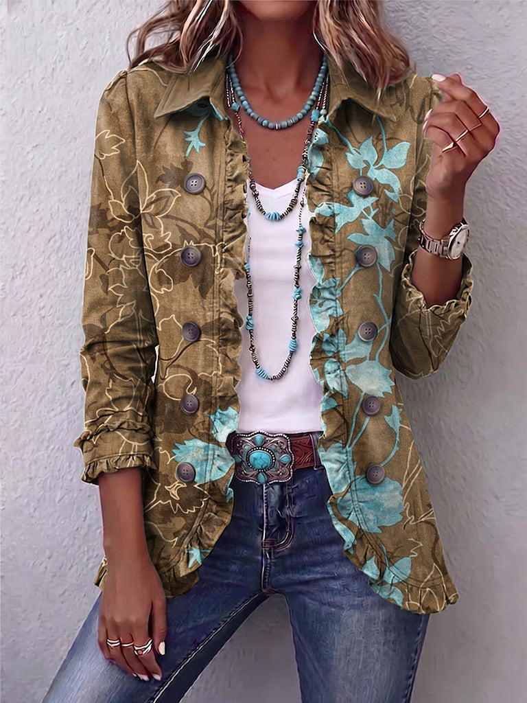 Sandra - Chaqueta Floral Degradé con Volantes - vista 1