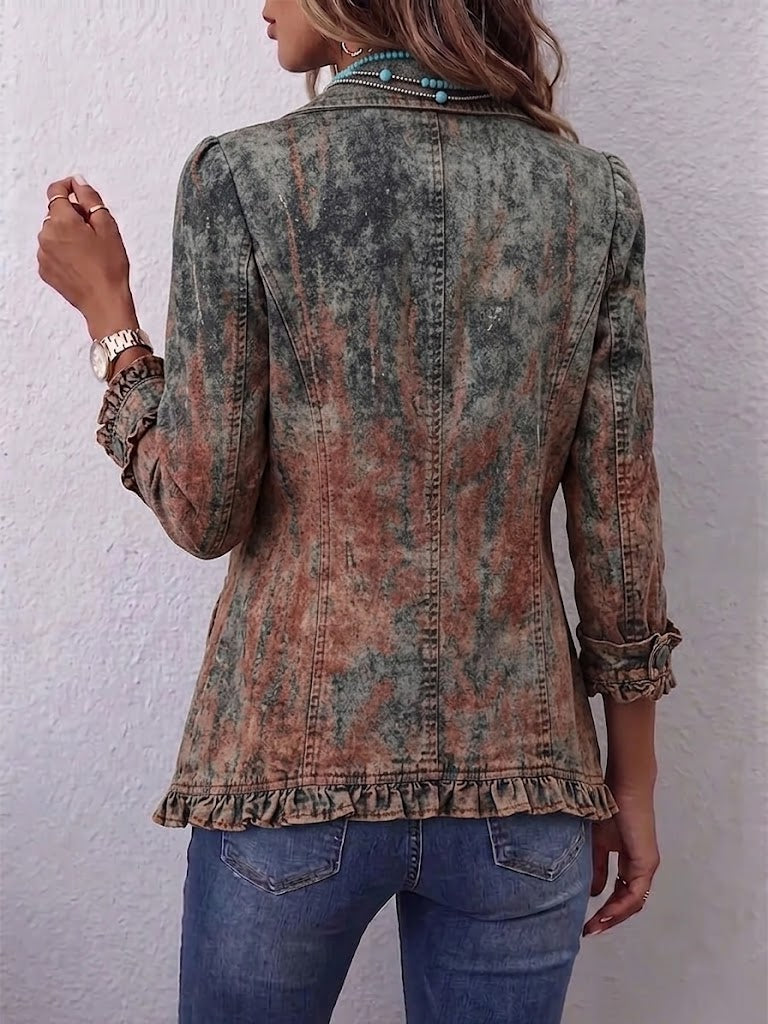 Benita - Chaqueta Texturizada Degradé con Volantes - vista 2