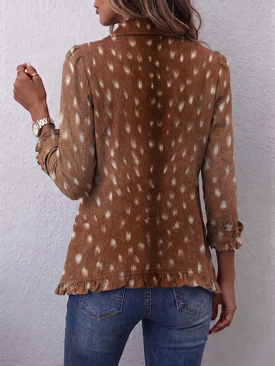 Nicolasa - Chaqueta con Estampado Animal y Volantes - vista 2