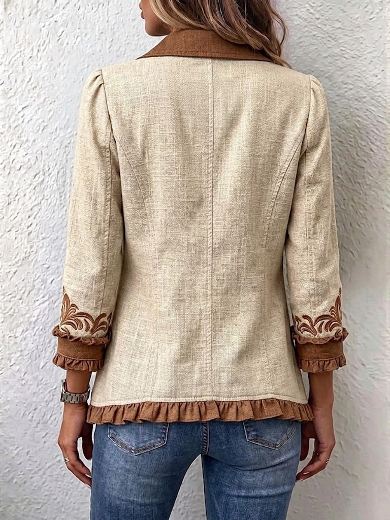 Almudena - Chaqueta Floral Bordada con Volantes - vista 2