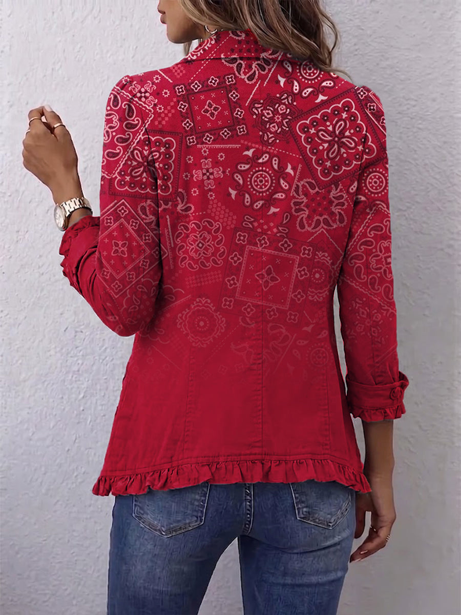 Clotilde - Chaqueta Paisley Degradé con Volantes - vista 2