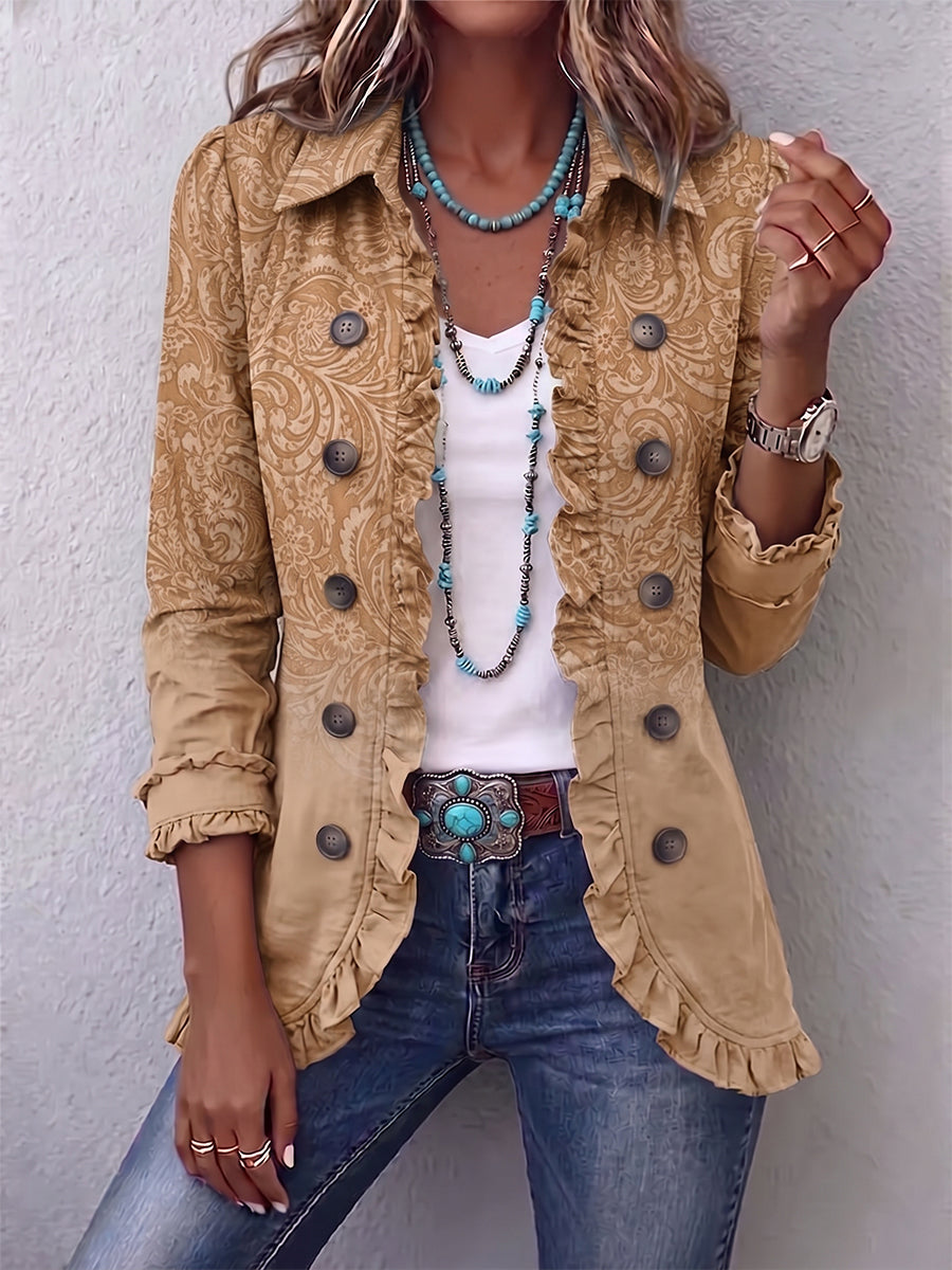 Carolina - Chaqueta Estampado en Relieve con Volantes - vista 1
