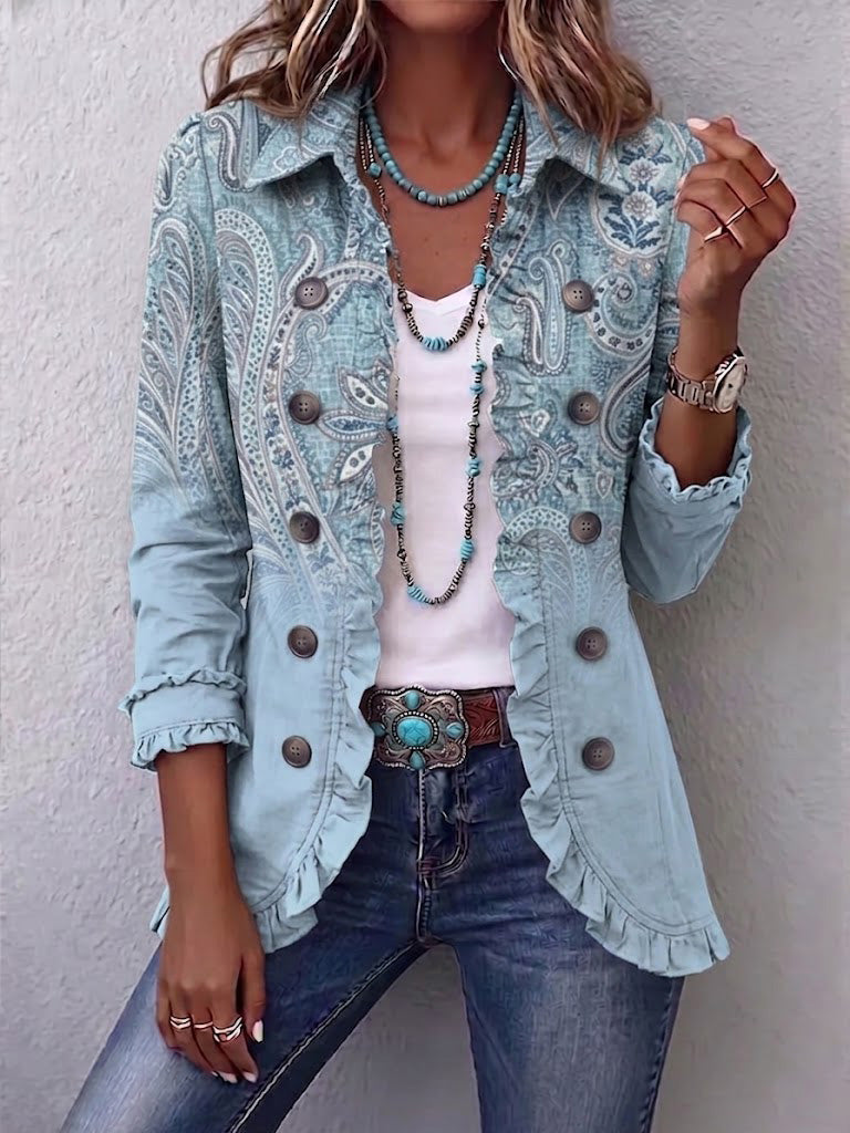 Renata - Chaqueta Paisley Vintage con Volantes - vista 1