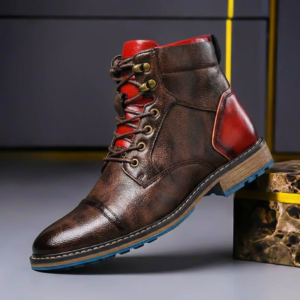 Guillermo - Botas Bicolor de Piel con Suela Azul - vista 1