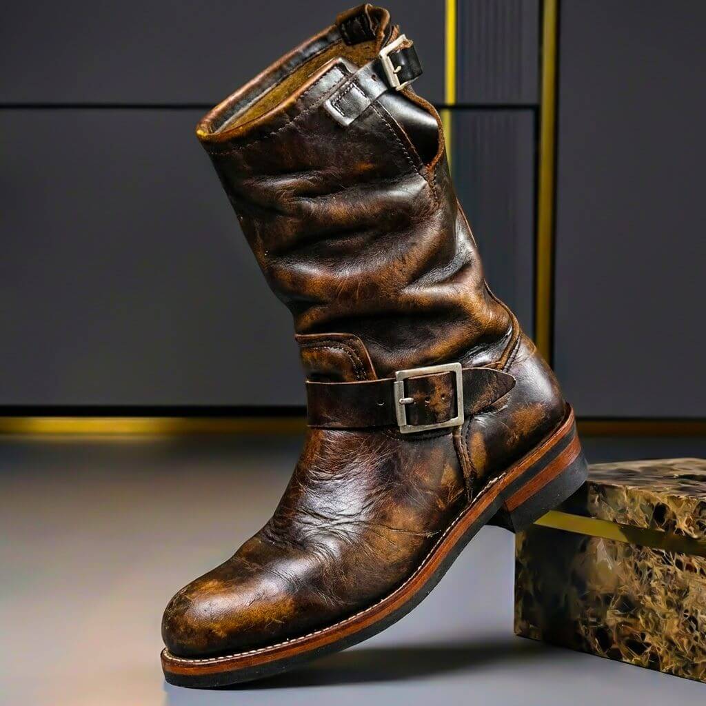 Carlos - Botas de Piel Envejecida con Hebillas - vista 1