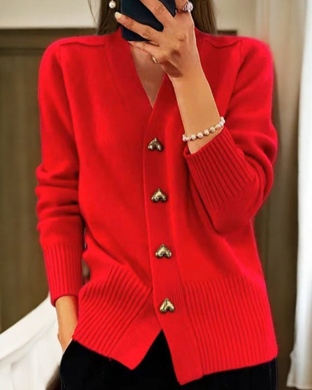 Elina™ | Cárdigan Elegante con Botones en Forma de Corazón